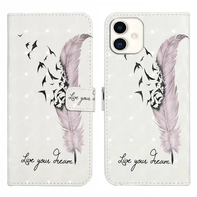For Samsung Galaxy A05 4G Case PU Leather 3D Pattern Printing Phone Cover