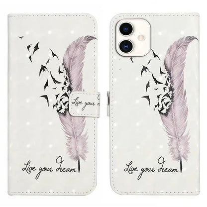 For Samsung Galaxy A05 4G Case PU Leather 3D Pattern Printing Phone Cover