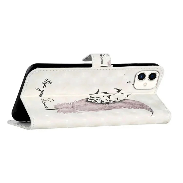 For Samsung Galaxy A05 4G Case PU Leather 3D Pattern Printing Phone Cover