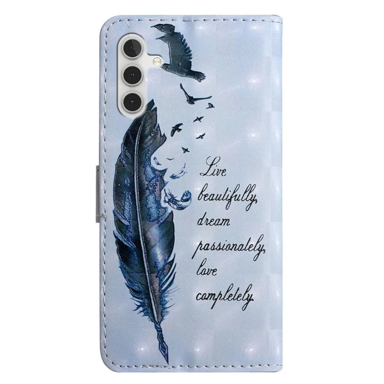 For Samsung Galaxy A15 5G Case Leather Anti-Drop 3D Pattern Printing Phone Cover