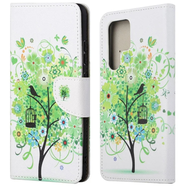 For Samsung Galaxy S24 Ultra Case Pattern Leather Flip Phone Cover