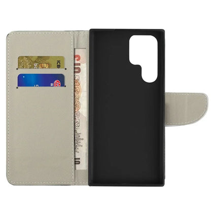 For Samsung Galaxy S24 Ultra Case Pattern Leather Flip Phone Cover