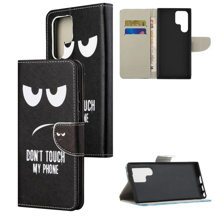 For Samsung Galaxy S24 Ultra Case Pattern Leather Flip Phone Cover