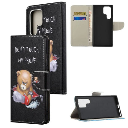 For Samsung Galaxy S24 Ultra Case Pattern Leather Flip Phone Cover