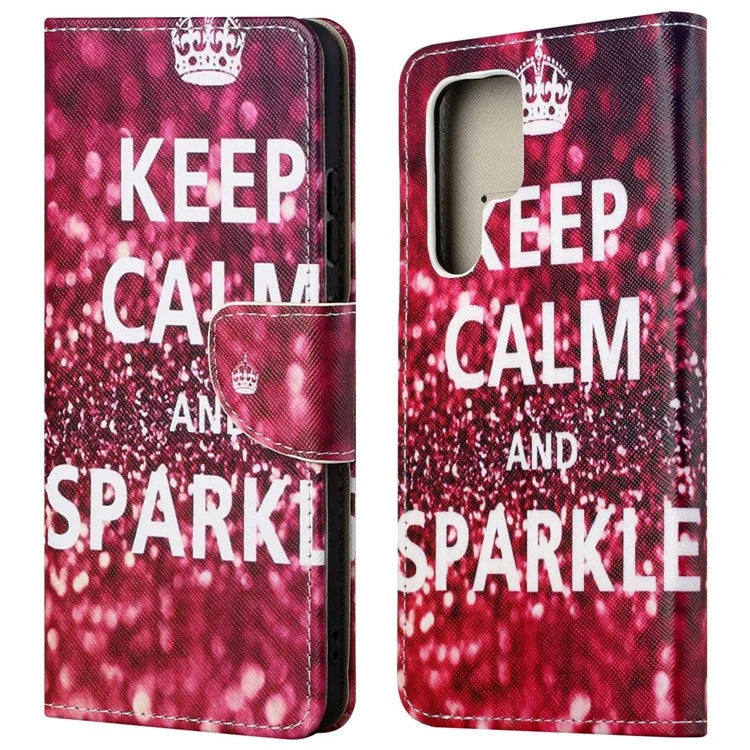 For Samsung Galaxy S24 Ultra Case Pattern Leather Flip Phone Cover