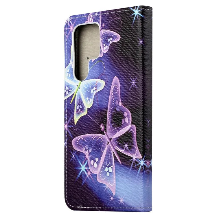 For Samsung Galaxy S24 Ultra Case Pattern Leather Flip Phone Cover