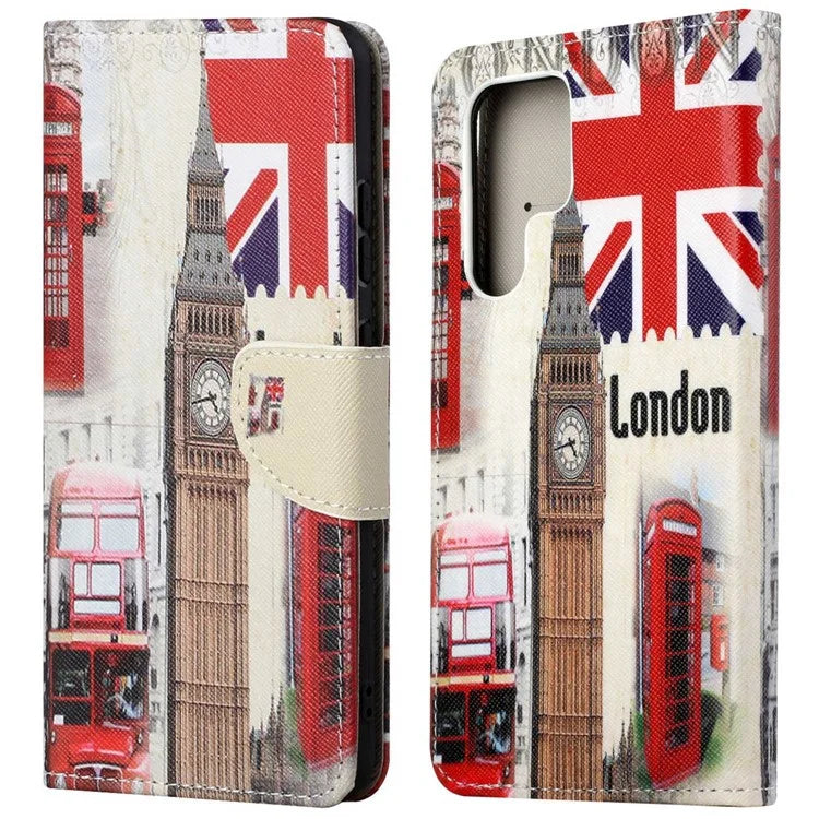 For Samsung Galaxy S24 Ultra Case Pattern Leather Flip Phone Cover
