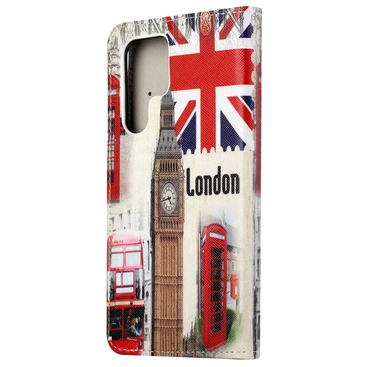For Samsung Galaxy S24 Ultra Case Pattern Leather Flip Phone Cover