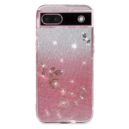 KADEM For Google Pixel 6a Case Flower Decor Shockproof Phone Cover