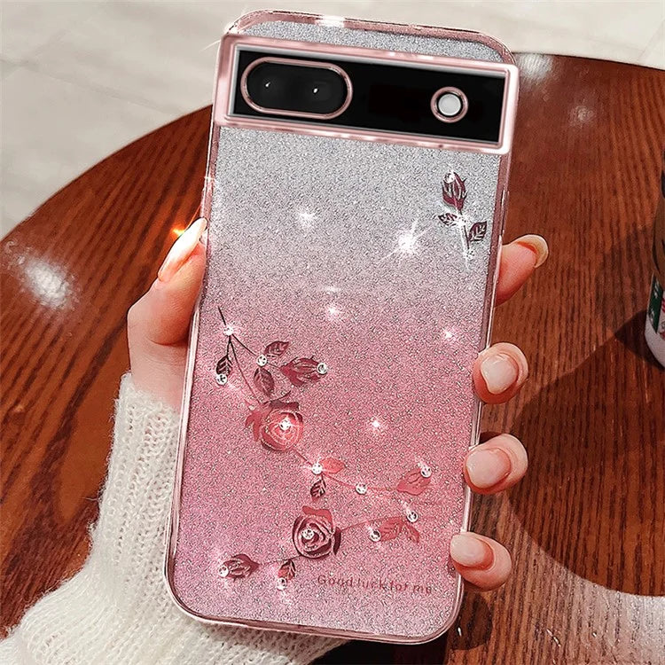 KADEM For Google Pixel 6a Case Flower Decor Shockproof Phone Cover