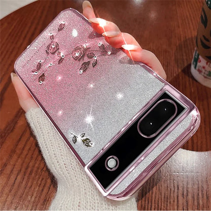 KADEM For Google Pixel 6a Case Flower Decor Shockproof Phone Cover