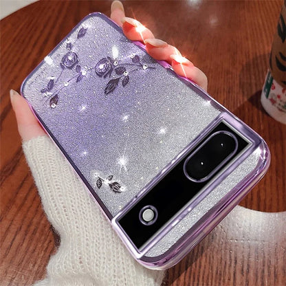 KADEM For Google Pixel 6a Case Flower Decor Shockproof Phone Cover