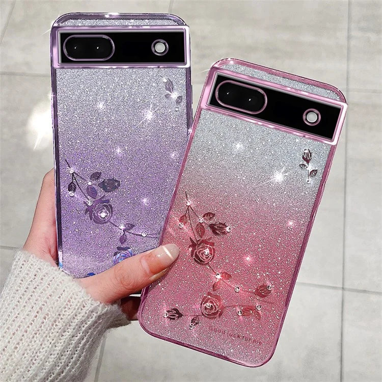 KADEM For Google Pixel 6a Case Flower Decor Shockproof Phone Cover