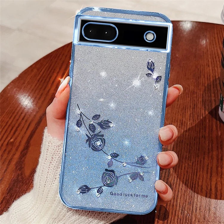 KADEM For Google Pixel 6a Case Flower Decor Shockproof Phone Cover