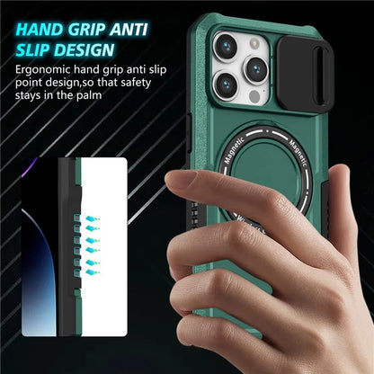 For iPhone 14 Pro Max Case Lens Protection Kickstand Magnetic Phone Cover