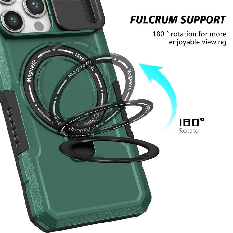 For iPhone 14 Pro Max Case Lens Protection Kickstand Magnetic Phone Cover