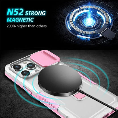 For iPhone 14 Pro Max Case Lens Protection Kickstand Magnetic Phone Cover