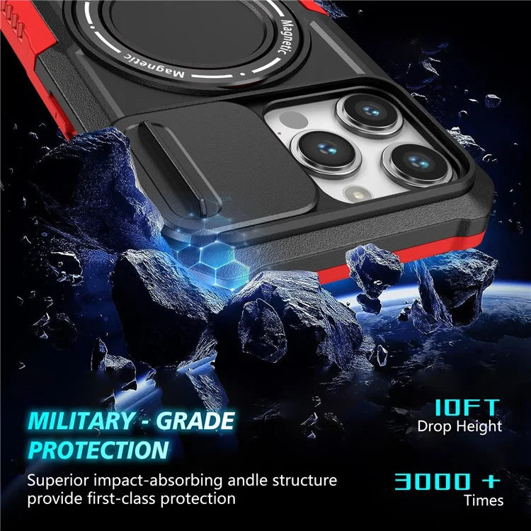 For iPhone 14 Pro Max Case Lens Protection Kickstand Magnetic Phone Cover