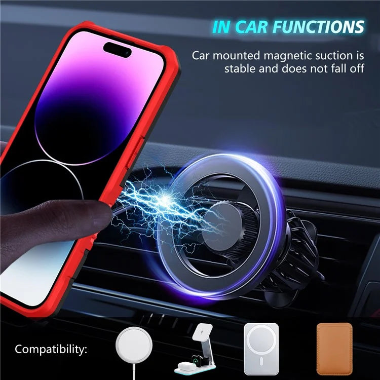 For iPhone 14 Pro Max Case Lens Protection Kickstand Magnetic Phone Cover