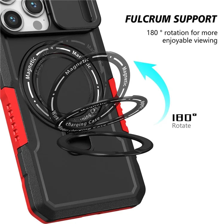 For iPhone 14 Pro Max Case Lens Protection Kickstand Magnetic Phone Cover