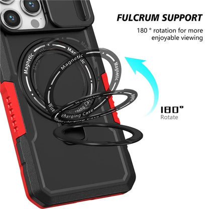 For iPhone 14 Pro Max Case Lens Protection Kickstand Magnetic Phone Cover
