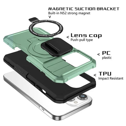 For iPhone 14 Pro Max Case Lens Protection Kickstand Magnetic Phone Cover