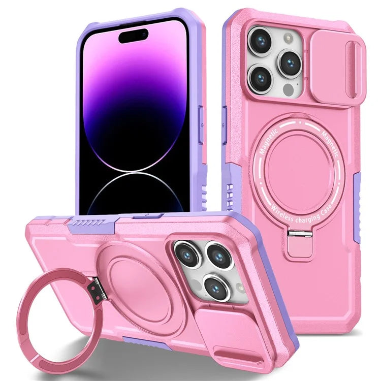 For iPhone 14 Pro Max Case Lens Protection Kickstand Magnetic Phone Cover