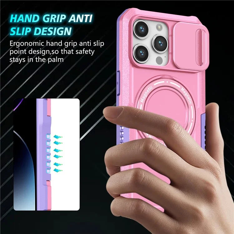 For iPhone 14 Pro Max Case Lens Protection Kickstand Magnetic Phone Cover