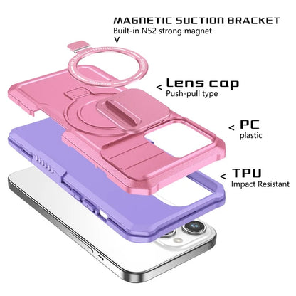 For iPhone 14 Pro Max Case Lens Protection Kickstand Magnetic Phone Cover