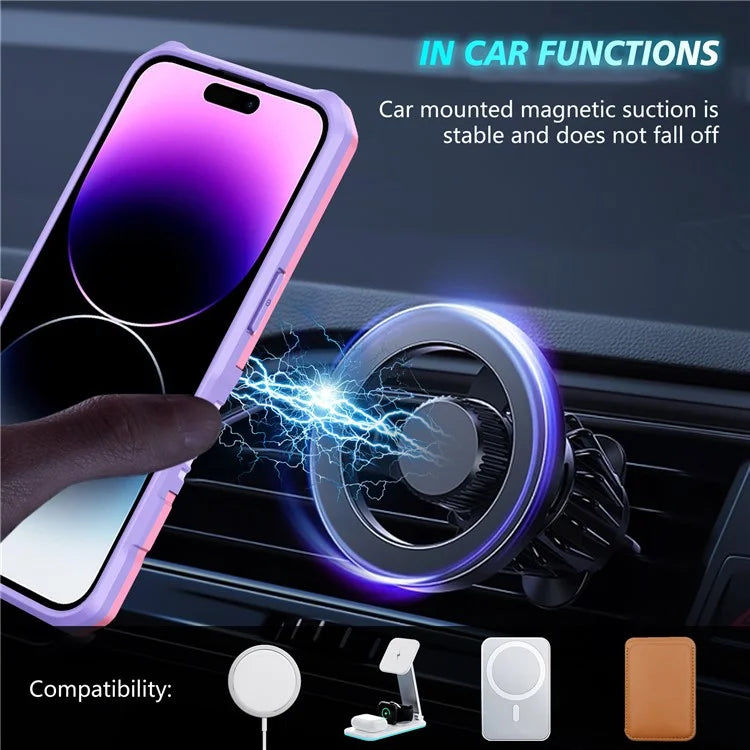 For iPhone 14 Pro Max Case Lens Protection Kickstand Magnetic Phone Cover