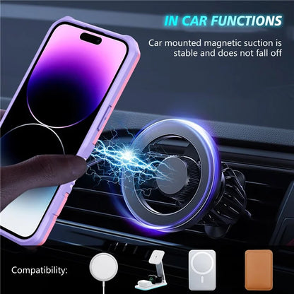 For iPhone 14 Pro Max Case Lens Protection Kickstand Magnetic Phone Cover