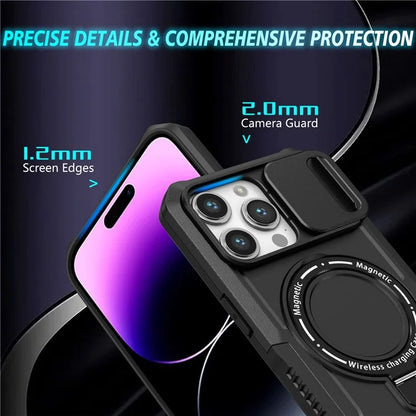 For iPhone 14 Pro Max Case Lens Protection Kickstand Magnetic Phone Cover