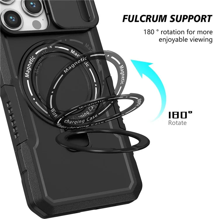 For iPhone 14 Pro Max Case Lens Protection Kickstand Magnetic Phone Cover