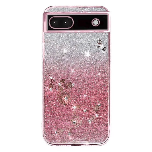 KADEM For Google Pixel 7a Case Flower Decor Bump Proof Phone Cover