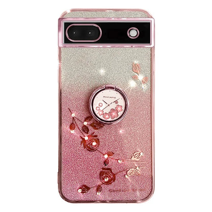 KADEM For Google Pixel 7a Cover TPU Gradient Phone Case with Ring Kickstand