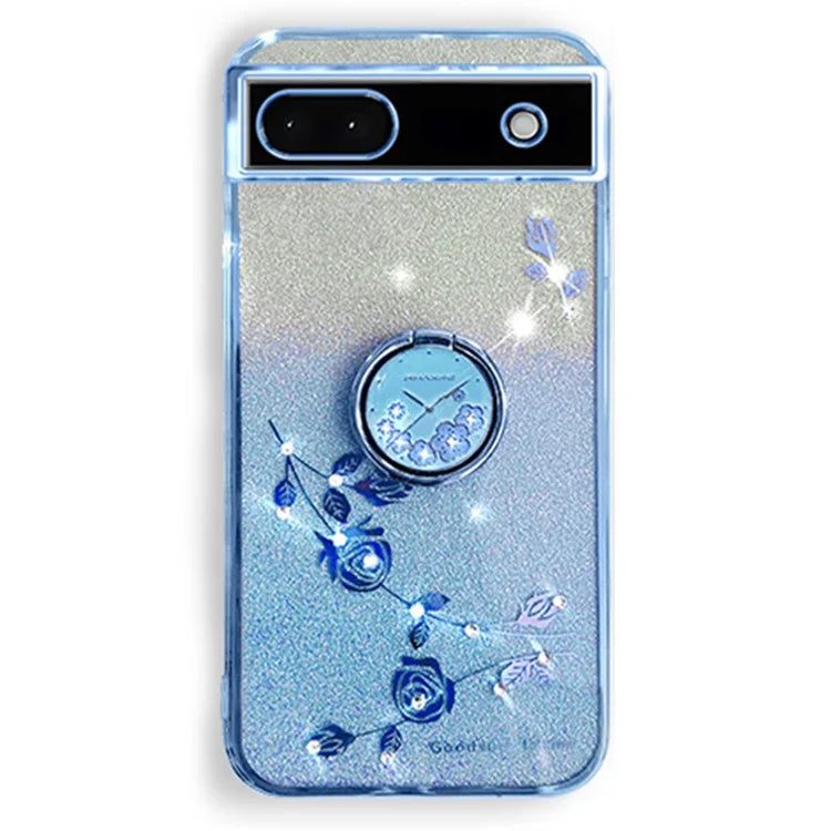 KADEM For Google Pixel 7a Cover TPU Gradient Phone Case with Ring Kickstand