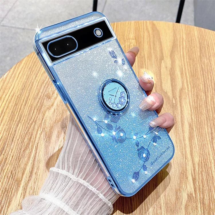 KADEM For Google Pixel 7a Cover TPU Gradient Phone Case with Ring Kickstand
