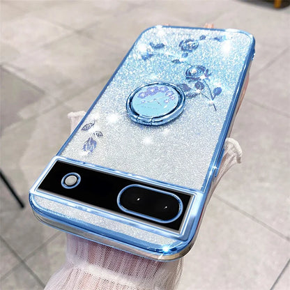 KADEM For Google Pixel 7a Cover TPU Gradient Phone Case with Ring Kickstand