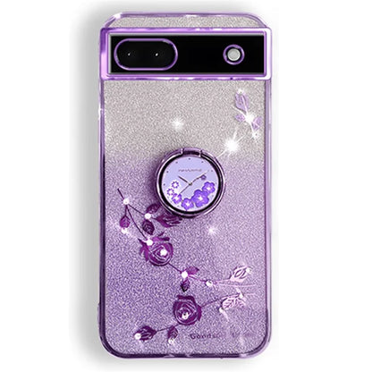 KADEM For Google Pixel 7a Cover TPU Gradient Phone Case with Ring Kickstand
