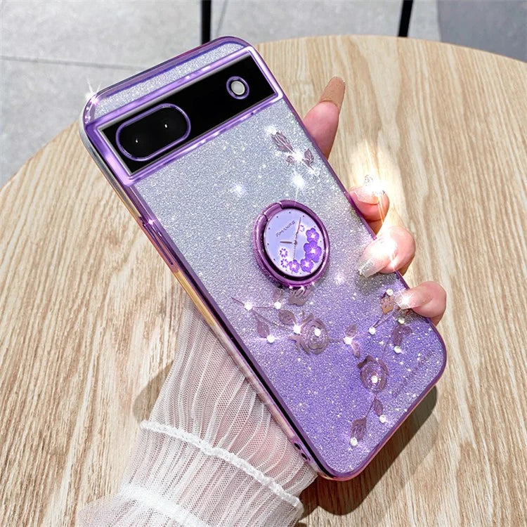 KADEM For Google Pixel 7a Cover TPU Gradient Phone Case with Ring Kickstand