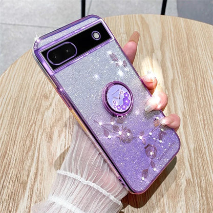 KADEM For Google Pixel 7a Cover TPU Gradient Phone Case with Ring Kickstand