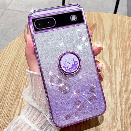 KADEM For Google Pixel 7a Cover TPU Gradient Phone Case with Ring Kickstand