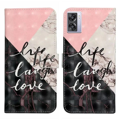 For Oppo A57 (2022) 5G / A77 5G Case 3D Creative Pattern PU Leather Flip Phone Cover