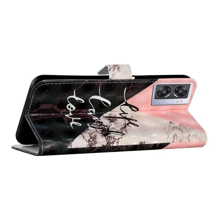 For Oppo A57 (2022) 5G / A77 5G Case 3D Creative Pattern PU Leather Flip Phone Cover