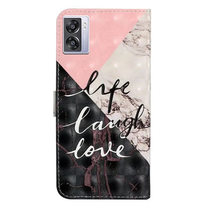 For Oppo A57 (2022) 5G / A77 5G Case 3D Creative Pattern PU Leather Flip Phone Cover