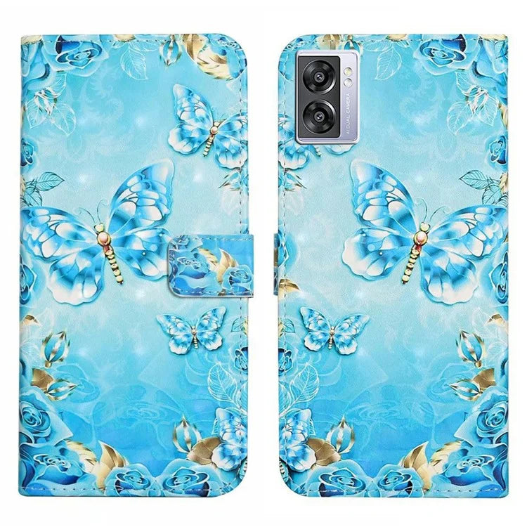 For Oppo A57 (2022) 5G / A77 5G Case 3D Creative Pattern PU Leather Flip Phone Cover