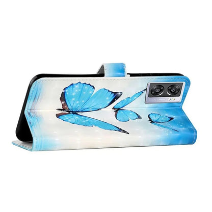 For Oppo A57 (2022) 5G / A77 5G Case 3D Creative Pattern PU Leather Flip Phone Cover