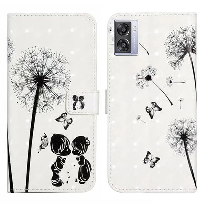 For Oppo A57 (2022) 5G / A77 5G Case 3D Creative Pattern PU Leather Flip Phone Cover