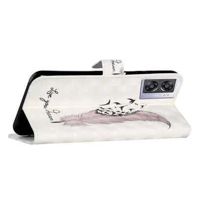 For Oppo A57 (2022) 5G / A77 5G Case 3D Creative Pattern PU Leather Flip Phone Cover