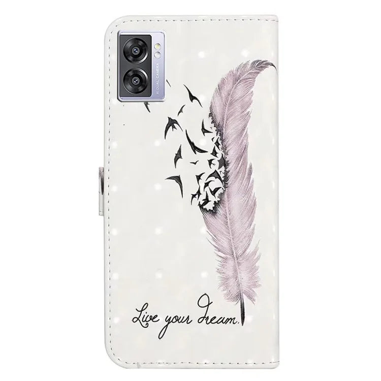 For Oppo A57 (2022) 5G / A77 5G Case 3D Creative Pattern PU Leather Flip Phone Cover